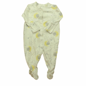 Hypoallergenic Textiles Oversized Silhouette Hanna Andersson Unisex White | Yellow | Gray Moon 1-piece footed Pajamas