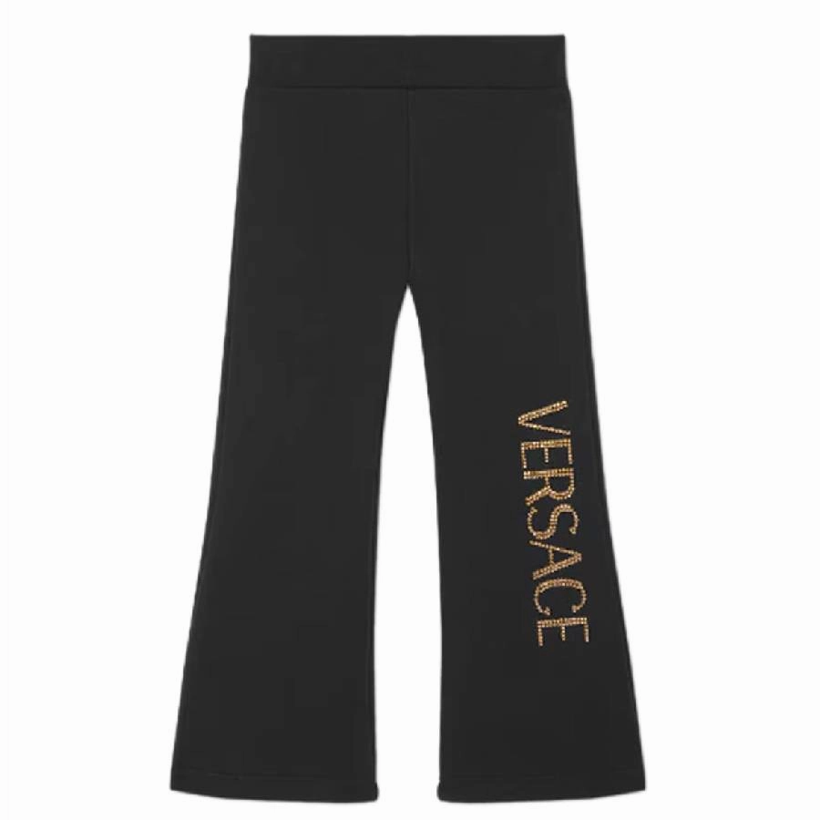 Flexible Durability Outdoor Essentials Young Versace Girls Crystal Logo Kids Sweatpants