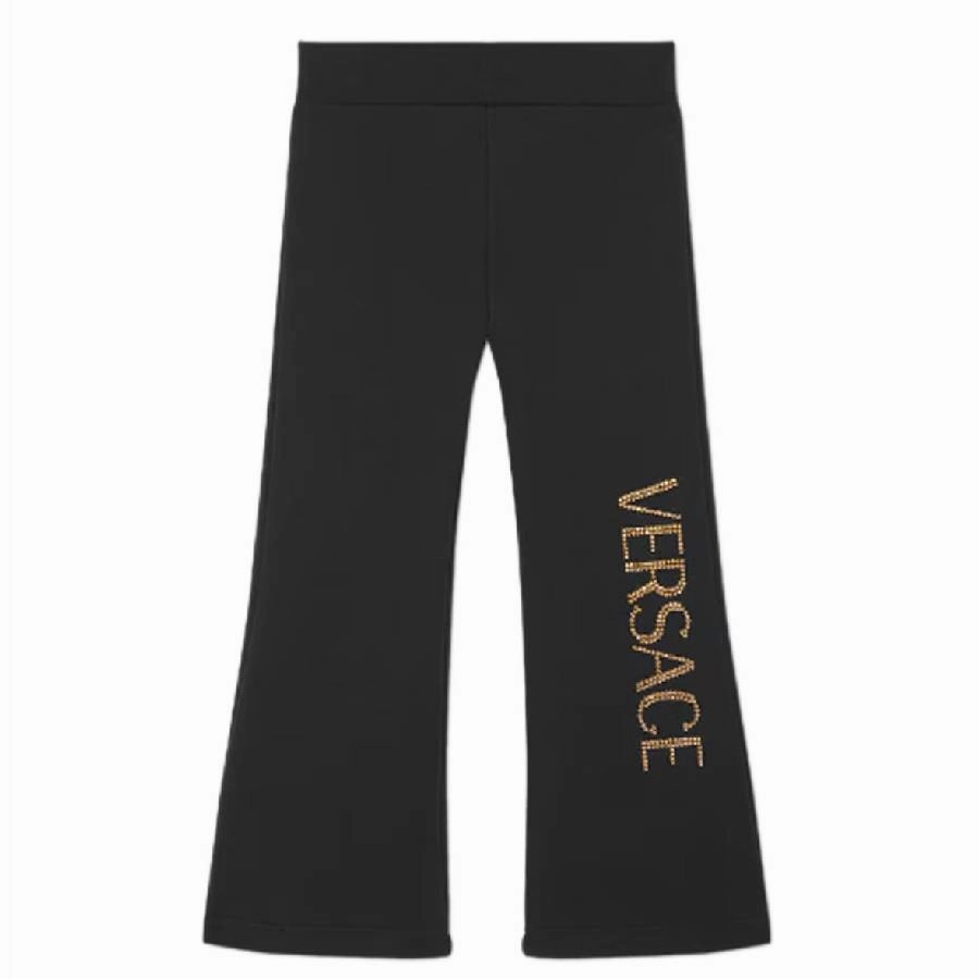 Young Versace Girls Crystal Logo Kids Sweatpants clean design
