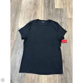 Top Short Sleeve By Abercrombie And Fitch In Black, Size: L Flatlock stitching Linen Blend Fabric