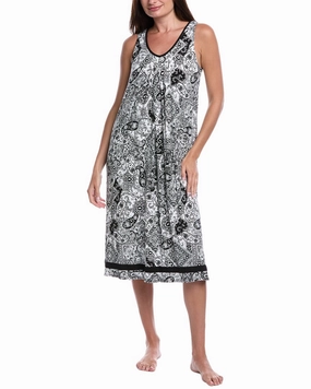Ellen Tracy Midi Nightgown Layered Texture Two Way Stretch
