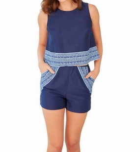 Zip Back Classic Set In Blue High Rise Fit